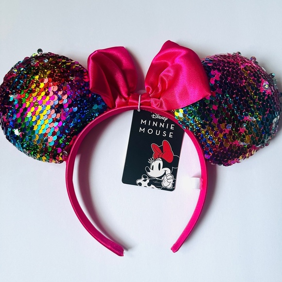 Disney Sequin Ears Headband | Bundle X 3 | Pink Black and Gold - Picture 2 of 4